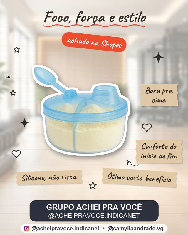 Porta Leite em Pó Para Bebê 3 Divisórias 150ml com dosador Livre Bpa - Porta Whey + Colher Silicone