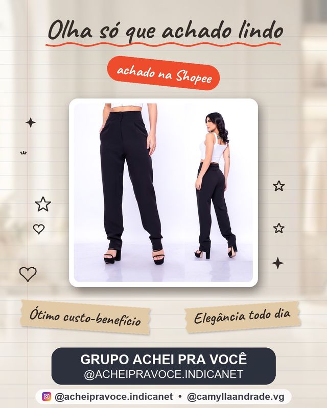 Calça Alfaiataria Feminina P ao Plus Size
