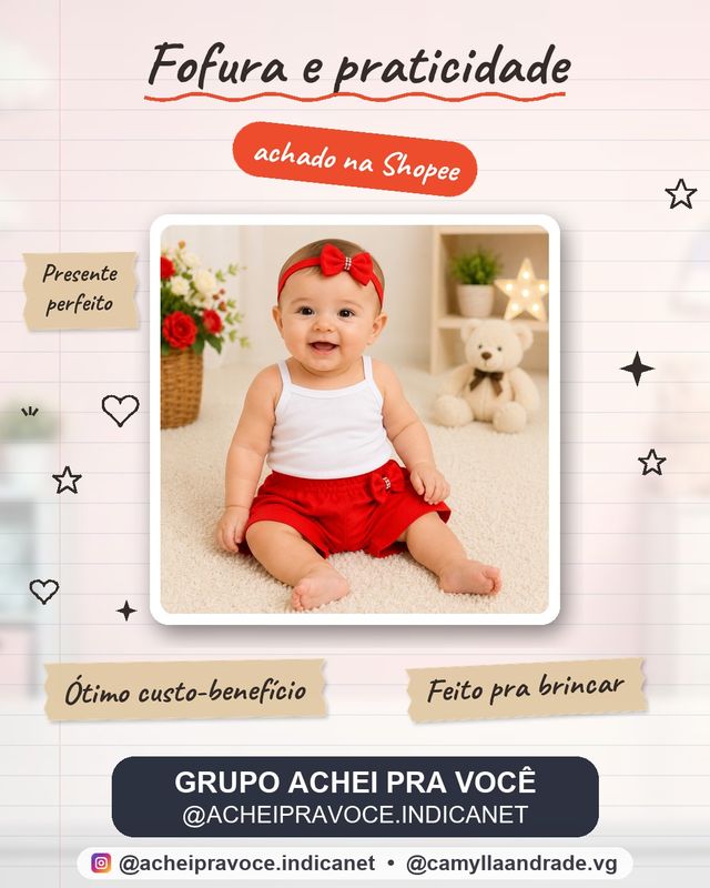 Conjunto de bebê menina verão calor 9 a 12 meses blogueirinha fashion