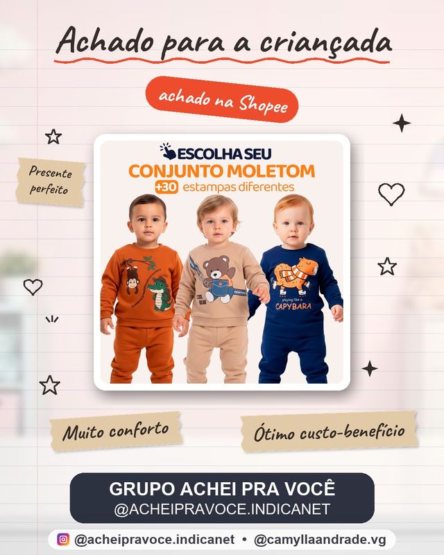 Conjunto Moletom Bebe Menino Escolha Seu Modelo, com Estampas Divertidas e Conforto Infantil Bebê Masculino Inverno l16
