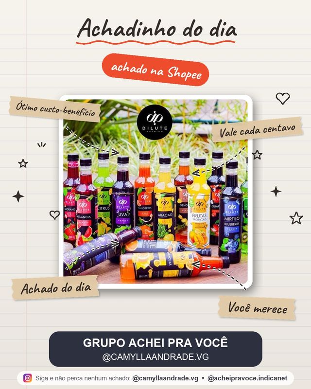 Xarope Dilute para Drink Soda Italiana Gin Todos os Sabores