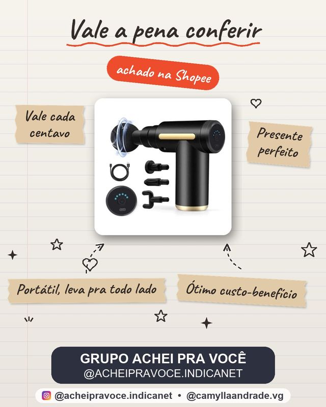 Massageador Elétrico Profissional Muscular Pistola Portátil Massagem Alta Frequência