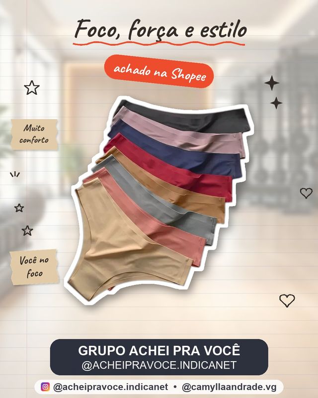 Kit Calcinhas Sem costura Tanga corte a Laser Não Marca na Roupa Invisível Academia Justo Conforto