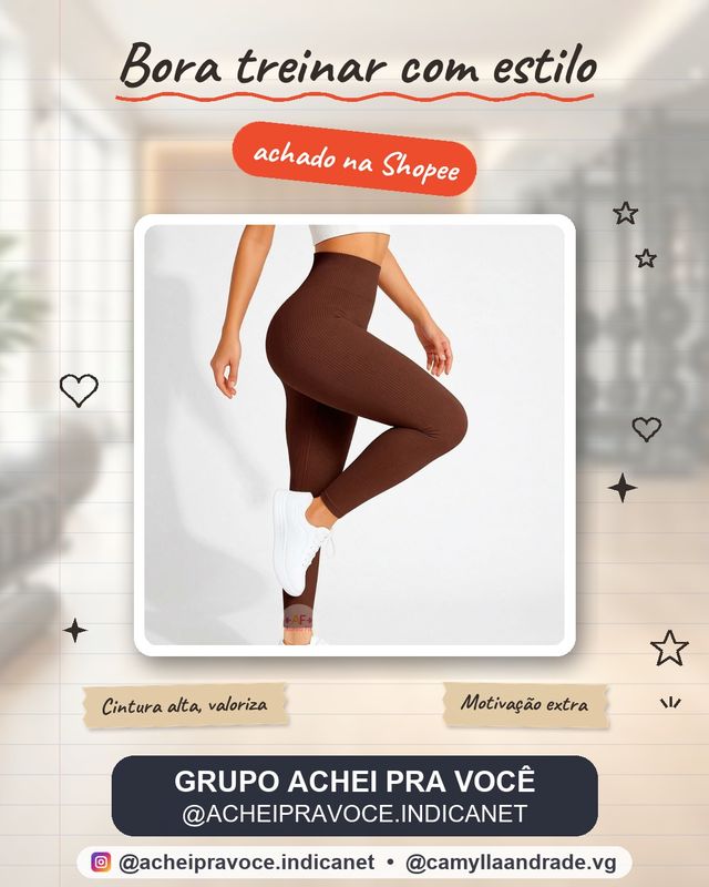 Calça Legging Canelada Premium de Cintura Alta Sem Costura Academia Feminina Elástica e Fitness