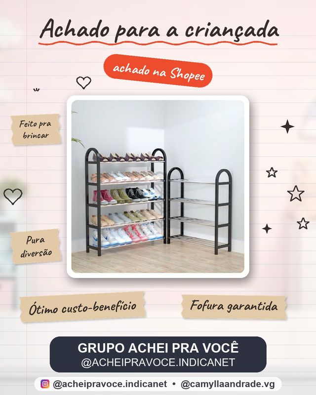 Sapateira 4 ou 5 Andares Multiuso Desmontável Organizadora Multiuso Sapatos Livros Brinquedos