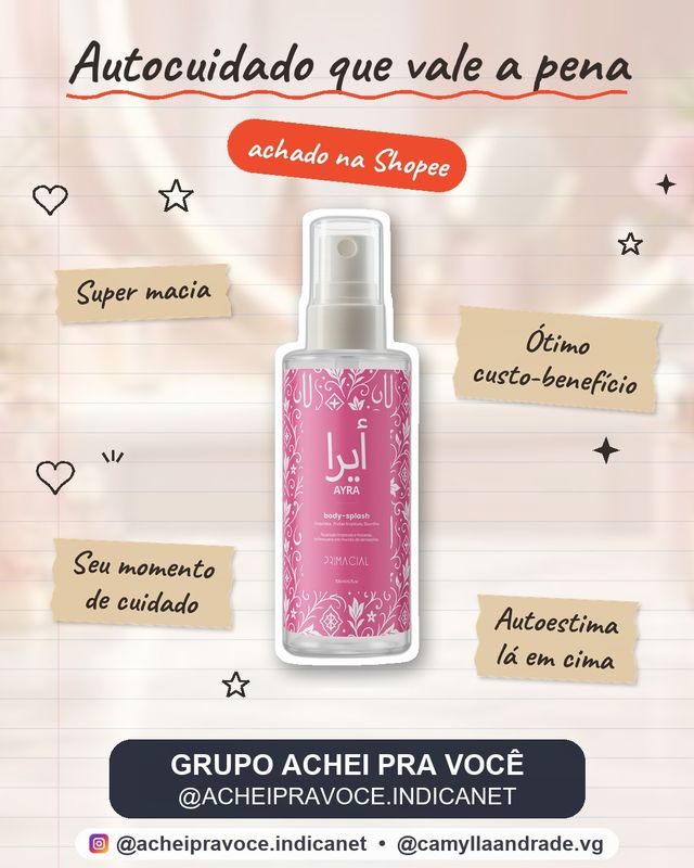 Body splash feminino arabe ayra 100ml - primacial perfume floral