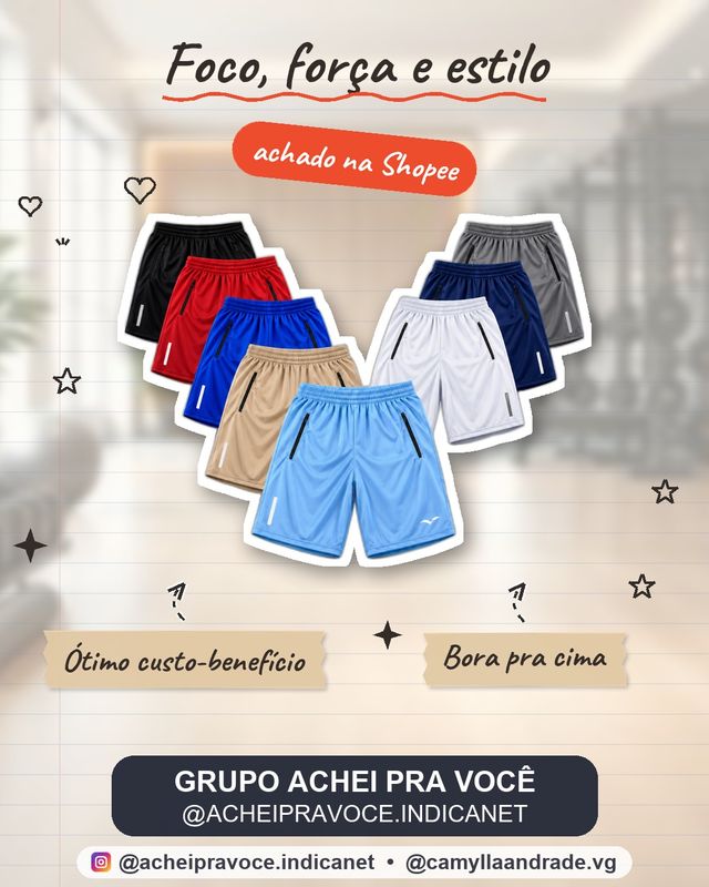 Bermuda Esportiva Masculina Short Para Corridas e Academia