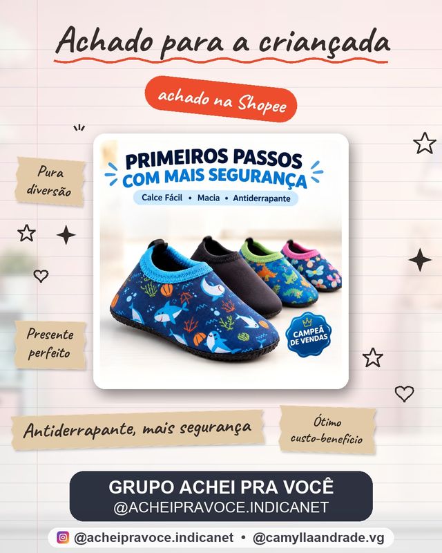 Sapatinho Calce Fácil Meia Sapatilha Antiderrapante Bebê Dino Confortável e Macio para Primeiros Passos Menina Menino RN