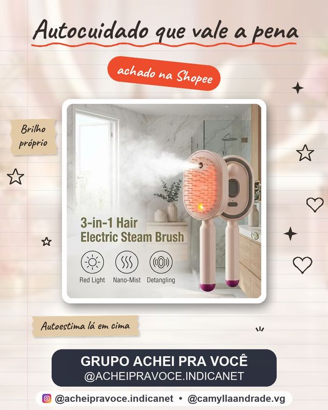 Escova De Cabelo Elétrica A Vapor 3 Em 1 , Alisador Recarregável Com Spray De Névoa , Almofada Desembaraçadora , Pente