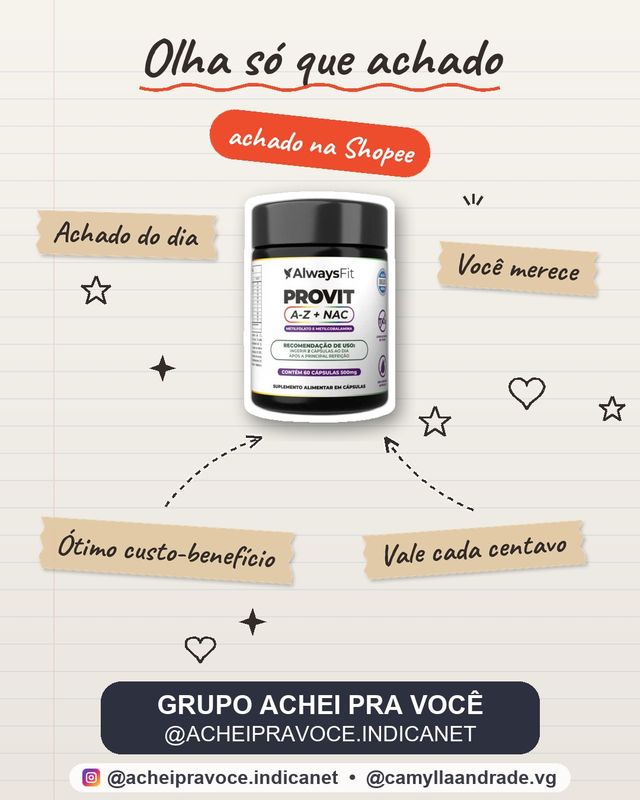 ProVit A-Z + NAC AlwaysFit  | Multivitamínico Fórmula Metilada + Minerais Quelados + N-Acetilcisteína | 60 Cápsulas
