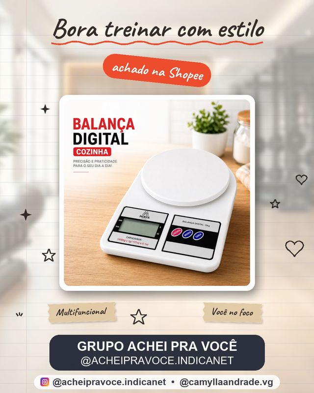 Balança Digital Precisão Eletrônica 10kg Branca Multifuncional Culinária Fitness Viagem Cozinha Mesa