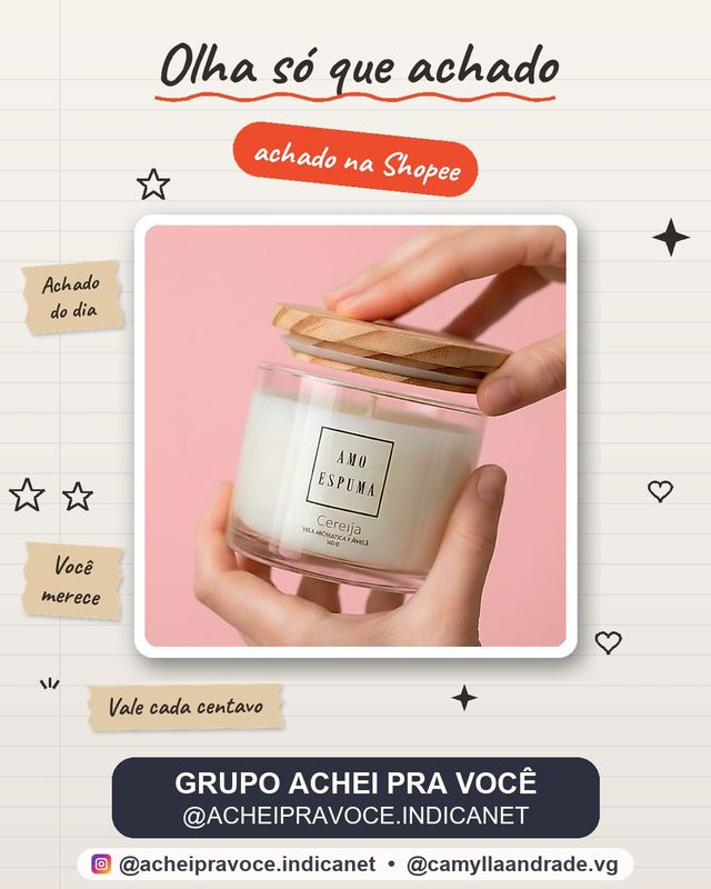 Vela Aromática Perfumada PREMIUM Cera Vegetal Especiarias Tampa de Madeira Classic