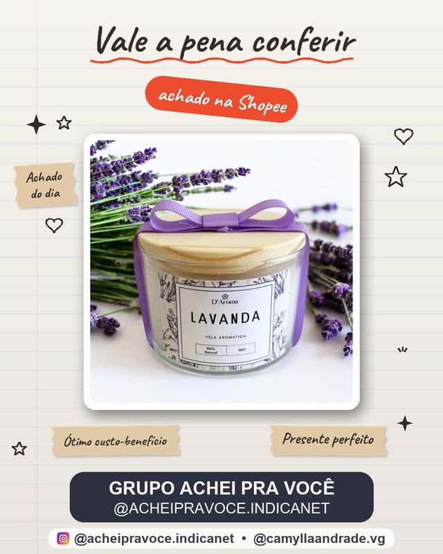 Vela aromática perfumada artesanal PREMIUM 110g 5 fragrâncias