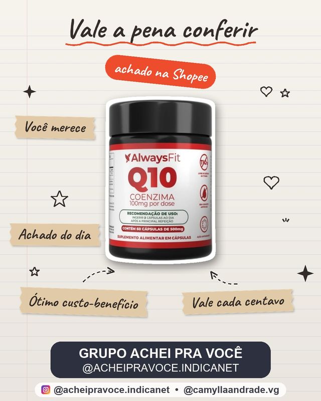 Coenzima Q10 AlwaysFit  | Ubiquinona + TCM + Vitamina E 100mg | 60 Cápsulas