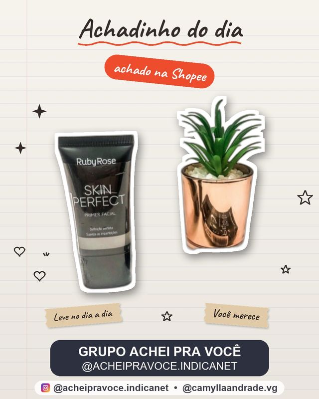 Primer Facial Ruby Rose 25ml Skin Perfect – Textura Leve | HB-8086