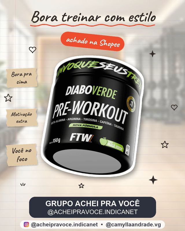 Pré Treino Diabo Verde Pre-Workout 150g - FTW