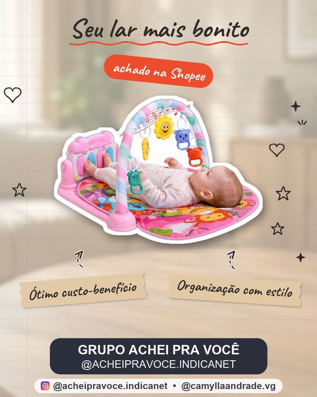 Tapete de Atividades Musical com Piano Interativo Ginásio com Som e Luzes