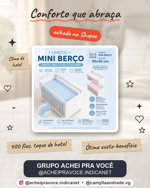Kit 3 lençol avulso mini berço 400 fios micropercal