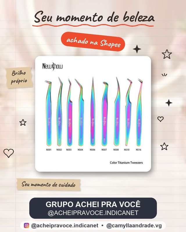 New Show Pinça Curva Curvada Reta Extensao De Cilios Fio A Fio/para Extensão de Cílios-Alta Precisão
