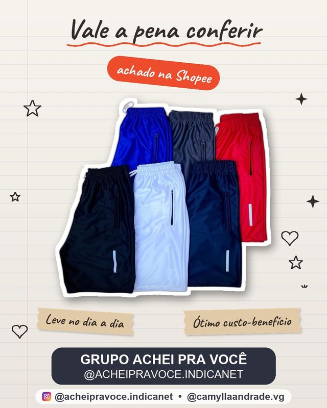 Kit 3 4 ou 6 Bermudas Masculinas Básicas - DryFit - Malha Leve e Confortável - Pronta Entrega Origins
