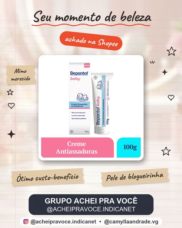 Creme Pomada de Assadura Lanolina e Vit B5 100g Bepantol
