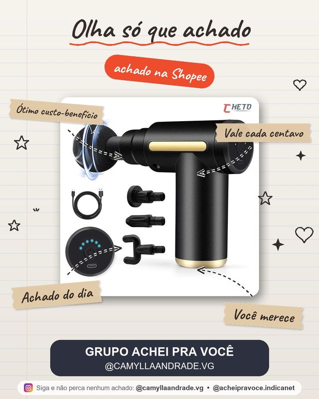 Massageador Elétrico Alta Frequência Profissional Muscular Massagem