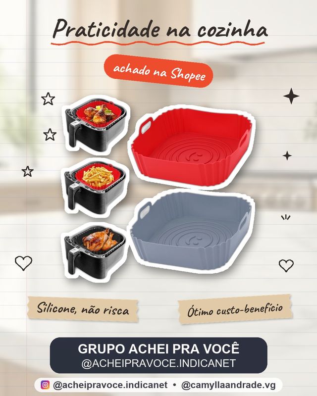 1/2/3 Formas de Silicone Quadrada 18x18cm Assadeira Air Fryer e Forno Forma para Fritadeira Elétrica com Alça