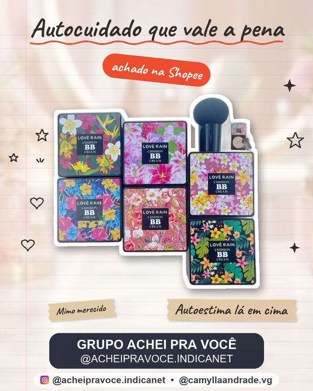 BB CreamBase/Corretivo com Esponja com Formato de Cogumelo Base Clareador Maquiagem Creme Clareador Cor Marfim e Natural