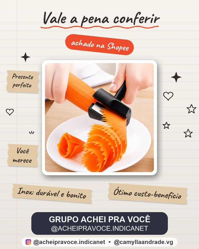 Cortador Espiral Aço Inox para Legumes Frutas Modelador Cenoura Pepino Decorador Salada