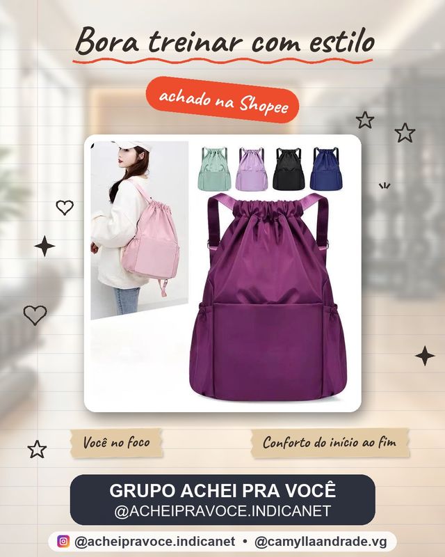 Bolsa Mochila Saco Modelo Liso Para Academia E Passeios Material Impermeável Resistente Unissex