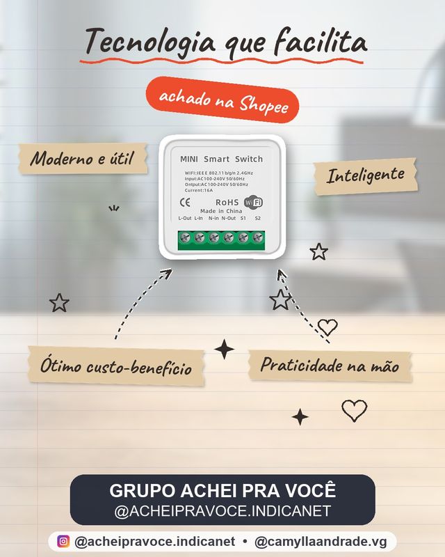 Axus Para Tuya Smart Life 16A WiFi Mini Interruptor Inteligente Módulo De Relé De Automação Residencial Tomada De Contro