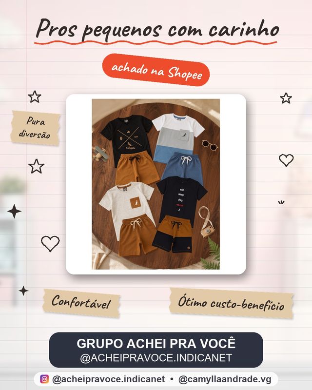 Kit 4 Peças 2 Conjunto Infantil Menino Verão Confortável 2 Camisas 2 Shorts Sortido Roupa Infantil Bebê 1 ao 12