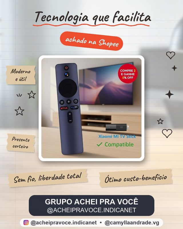 Para Xiaomi Mi TV Stick Box 4K Compatível Com Controle Remoto De Voz Bluetooth