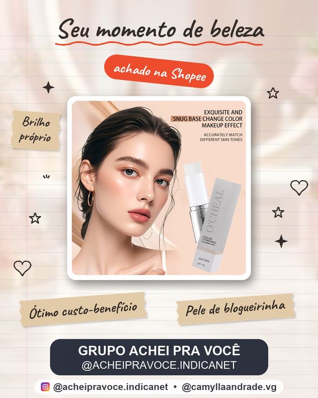 O'Cheal Dual-Ended Foundation Concealer Stick Coreano Beauty Fórmula Que Muda De Cor Com Cápsulas De Colágeno Maquiagem