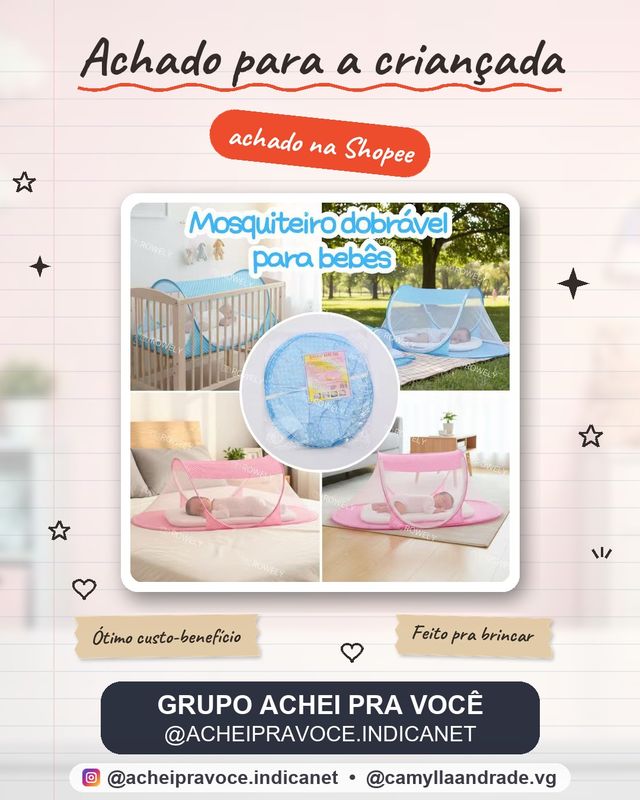 Mosquiteiro Bebê Dobrável - Proteção Total e Portátil Longe de Mosquitos e Insetos