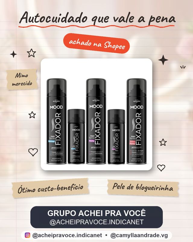 Spray Fixador Para Cabelo Mood 200ml e 400ml - Normal - Forte - Extra Forte - Laquê Brilho