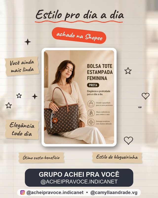 TOMI MITO Bolsa Feminina Casual de Ombro com Estampa Geométrica e Pingente Charmoso para Trabalho e Passeios TM9187