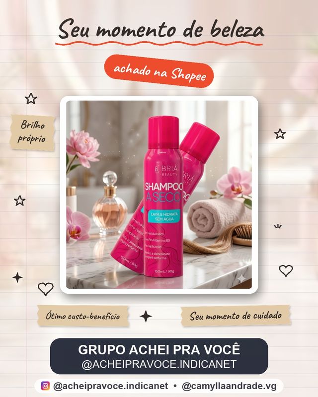 Shampoo a Seco 150ml Cabelos Soltos e Controle De Oleosidade -  Briá Beauty