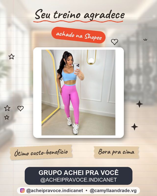 Conjunto Fitness Calça Legging e Top com Bojo Feminino Bicolor Academia Costura Reforçada Cós Alto