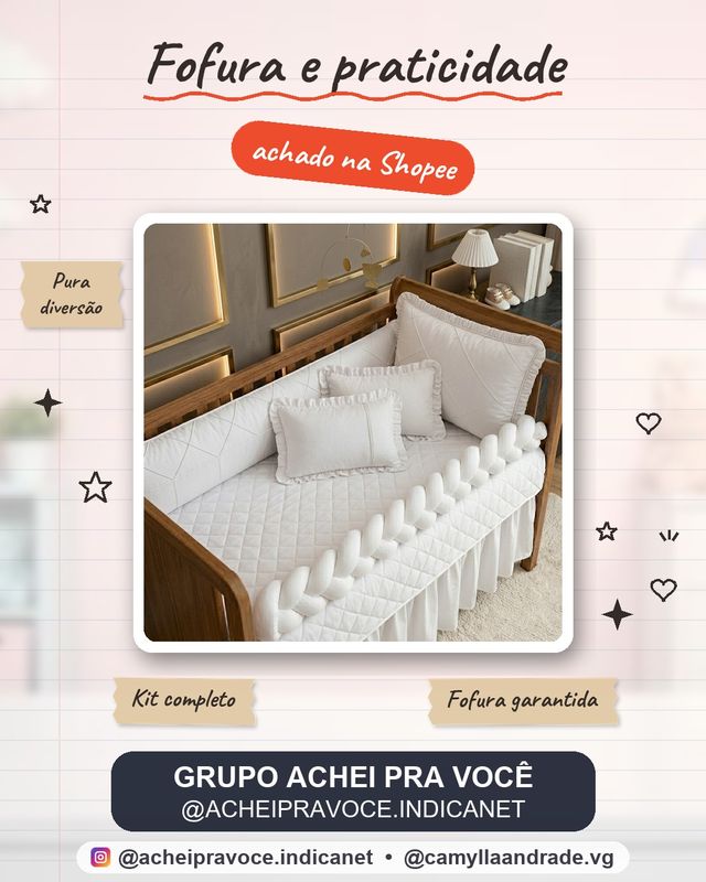 Kit Berço Americano Trança 10 peças CLÁSSICO meninas meninos neutro pronta entrega