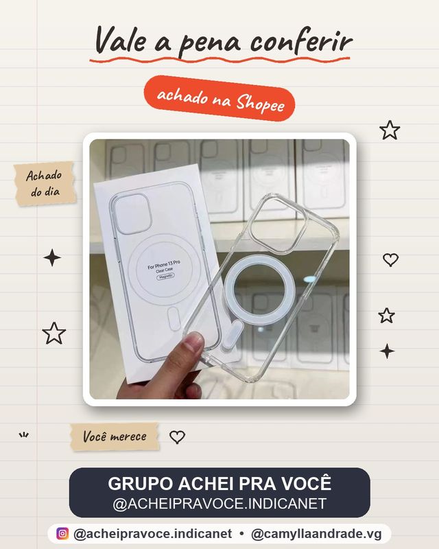 Capa Capinha Magnética Space Transparente Anti Impacto TPU Case Apple IPhone 11 12 13 14 15 16 17 Pro Max 17 Air 7 8 XR