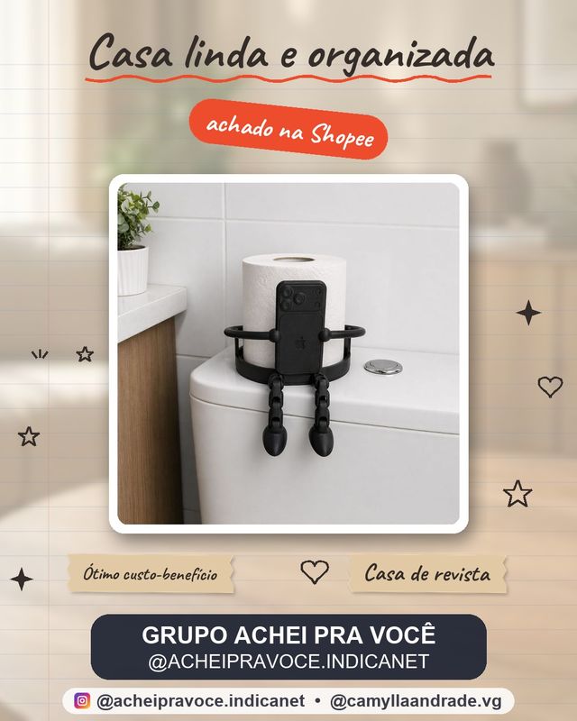 Suporte Papel Higiênico Articulado Boneco Sentado Divertido Moderno Decoração Criativa Banheiro