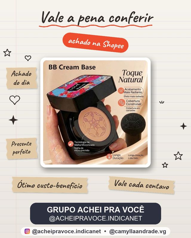 BB Cream Foundation/Concealer with Mushroom-Shaped Sponge Makeup Whitening Cream Martin Natural  HB2006