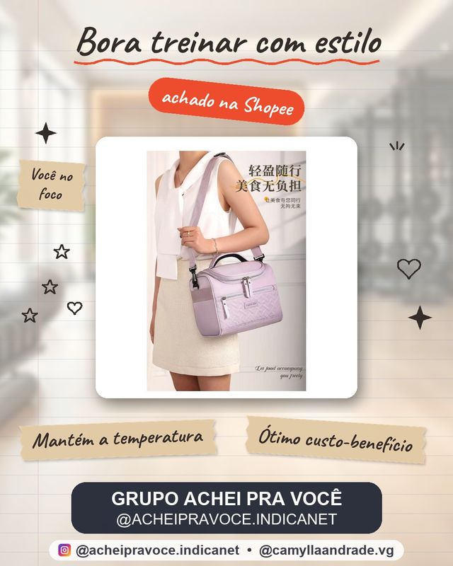 Bolsa Térmica Para Almoço com Alça Marmita 2 Compartimentos Resistente Academia Fitness