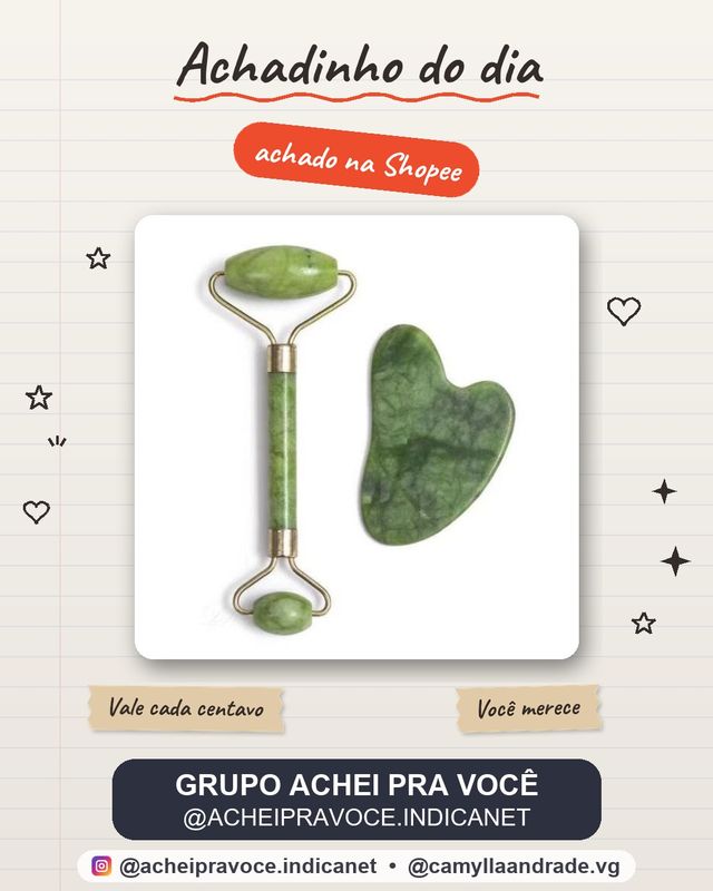 Rolo Pedra de Jade Placa Gua Sha Massagem Facial Anti Ruga Rolinho Jade Lançamento Variações Roller
