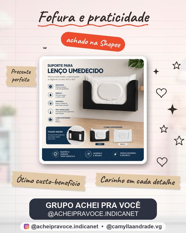 Suporte Para Lenço Umedecido Parede Organizador Toalha Dispenser Preto Branco Fixação Sem Furos Banheiro Quarto Bebê
