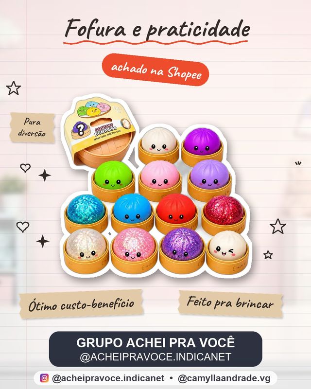 Dumpling Squishy Caixa Misteriosa Mole Estresse Grande Fofa Brinquedo Sensorial Fidget Bao Chinês