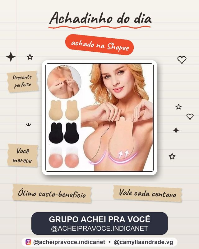 Sutiã  Adesivo Levanta Seio Invisible Pushup Orelha De Coelho