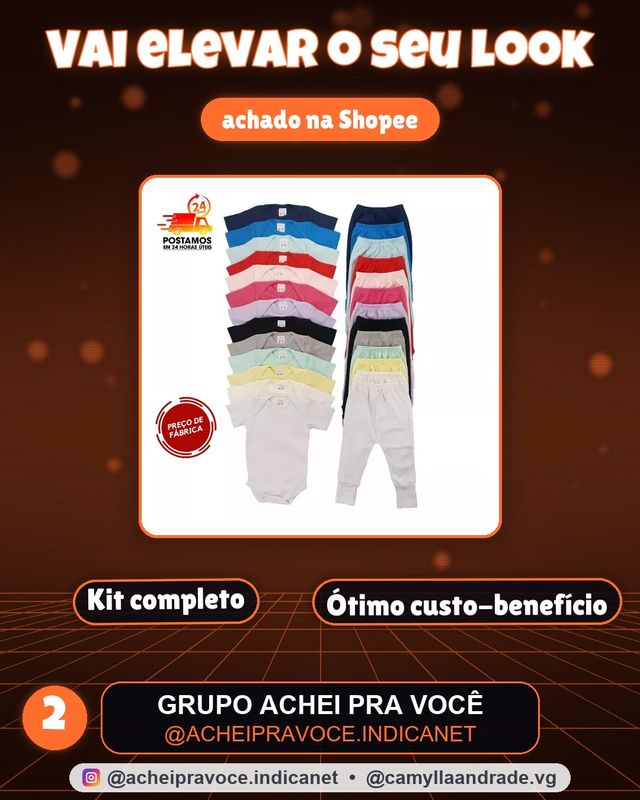 Kit bebe 4 peças -  Body bebe e Calça Mijão (Rn P M e G)