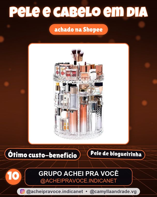 Organizador De Cosmético Maquiagem Acrílico Giratório 360º